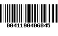 Código de Barras 0041190406845