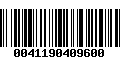 Código de Barras 0041190409600