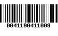 Código de Barras 0041190411009