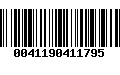 Código de Barras 0041190411795