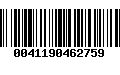 Código de Barras 0041190462759