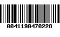 Código de Barras 0041190470228