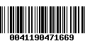 Código de Barras 0041190471669