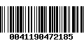 Código de Barras 0041190472185