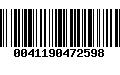 Código de Barras 0041190472598