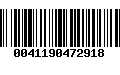 Código de Barras 0041190472918