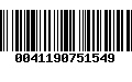 Código de Barras 0041190751549