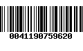 Código de Barras 0041190759620