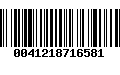 Código de Barras 0041218716581