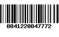 Código de Barras 0041220047772