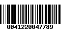 Código de Barras 0041220047789