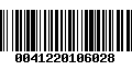 Código de Barras 0041220106028