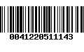 Código de Barras 0041220511143