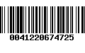 Código de Barras 0041220674725