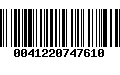 Código de Barras 0041220747610