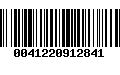 Código de Barras 0041220912841