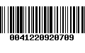 Código de Barras 0041220920709