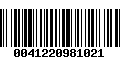 Código de Barras 0041220981021