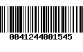 Código de Barras 0041244001545