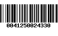 Código de Barras 0041250024330