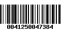 Código de Barras 0041250047384