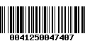 Código de Barras 0041250047407