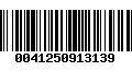 Código de Barras 0041250913139