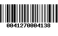 Código de Barras 0041270004138