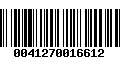 Código de Barras 0041270016612