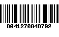 Código de Barras 0041270040792