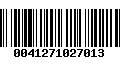 Código de Barras 0041271027013