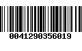 Código de Barras 0041290356019