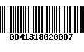 Código de Barras 0041318020007