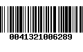 Código de Barras 0041321006289