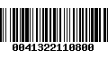 Código de Barras 0041322110800