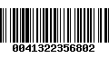 Código de Barras 0041322356802