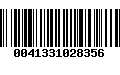 Código de Barras 0041331028356