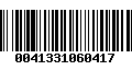 Código de Barras 0041331060417