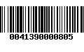 Código de Barras 0041390000805