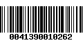 Código de Barras 0041390010262