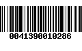 Código de Barras 0041390010286