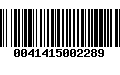 Código de Barras 0041415002289