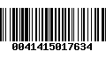 Código de Barras 0041415017634