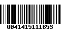 Código de Barras 0041415111653