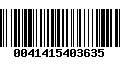 Código de Barras 0041415403635