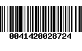 Código de Barras 0041420028724