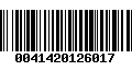 Código de Barras 0041420126017