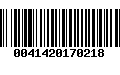 Código de Barras 0041420170218