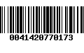 Código de Barras 0041420770173