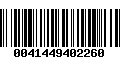 Código de Barras 0041449402260